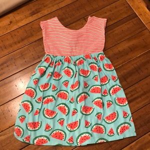 Watermelon dress with bow in back